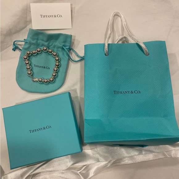Tiffany & Co Hardware Ball Bracelet Sterling Silver 7โ 10mm Beads Auth - Picture 7 of 11